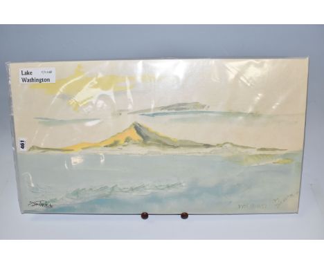 JIMI HENDRIX (1942-1970) 'LAKE WASHINGTON' a modern limited edition print depicting a water landscape with a distant hill, nu