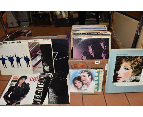 ONE BOX OF VINYL L.P RECORDS, approximately seventy L.P records to include Pink Floyd 'Dark Side of the Moon' SHVL 804 with p