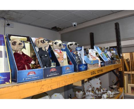 A COLLECTION OF BOXED MEERKAT SOFT TOYS, from 'Compare the Meerkat.com', vast majority with Certificate of Authenticity and/o