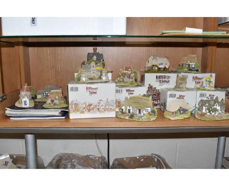 A GROUP OF FOURTEEN LILLIPUT LANE SCULPTURES comprising two boxed Collector's Club Specials to include 'The Spinney' (rub to 