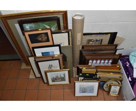A SMALL QUANTITY OF PICTURES AND PRINTS ETC, to include a watercolour of Henley signed Alex Power, approximate size 41cm x 58