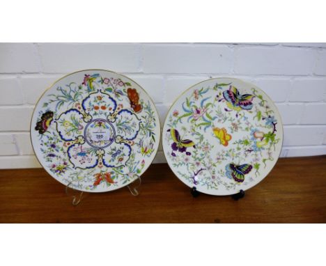 A pair of Royal Worcester Exotic Butterfly limited edition cabinet plates (2) 