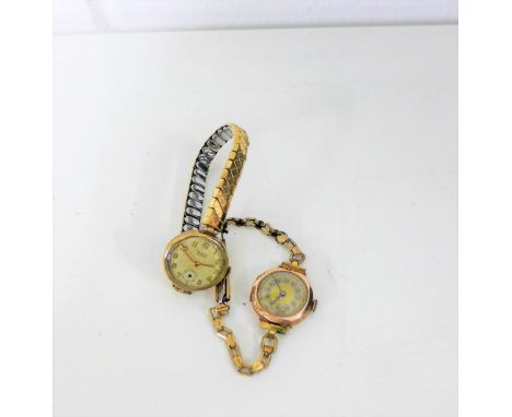 A Lady's 9 carat gold cased Rotary wristwatch together with another vintage 9 carat gold cased wristwatch (2) 