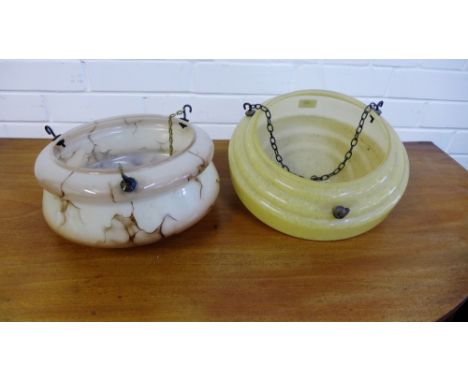 Two vintage opaque glass light fittings (2) 