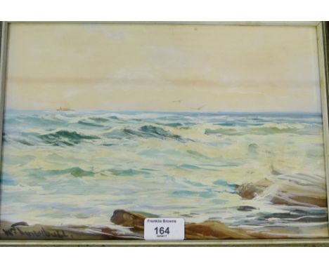 William Turnbull  Seascape  Gouache, signed bottom right, in a glazed frame, 31 x 22cm 