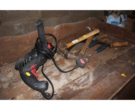 A Draper hammer drill; together with a quantity of hand tools