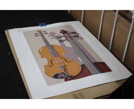 After L Valerie Christmas, dated 1982 frameless print entitled "Strings" 15/22