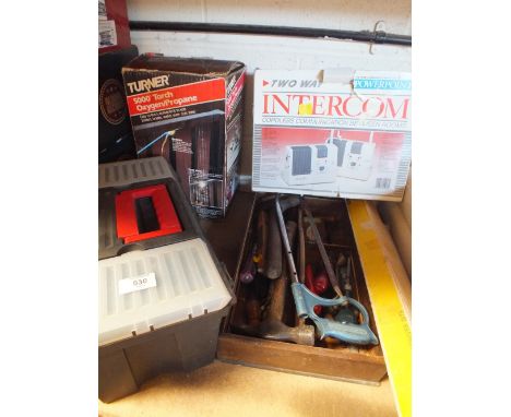 A SMALL QUANTITY OF HAND TOOLS TOGETHER WITH A TORCH & INTERCOM