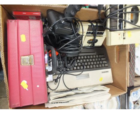 TWO VINTAGE ATARI 800XL CONSOLES, CONTROLS ETC TOGETHER WITH A QUANTITY OF GAMES ETC