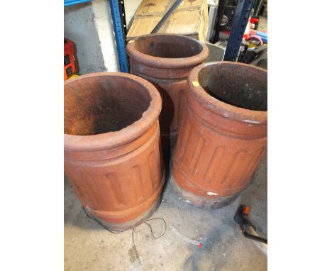 THREE CERAMIC CHIMNEY POTS