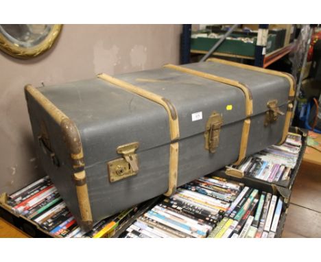 A BOUND VINTAGE STEAMER TRUNK