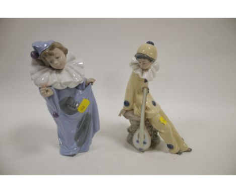 TWO NAO GIRL CLOWN FIGURES 