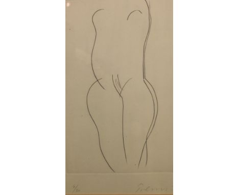 After and attributed to Heimrad Prem (German, 1932-1978), monochrome lithograph (untitled) after the original sketch. From a 