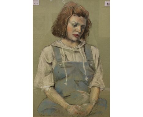 Ralph Linney (20th Century, British) coloured pastel on paper, female portrait, signed and dated 29/06/90 to the lower left o