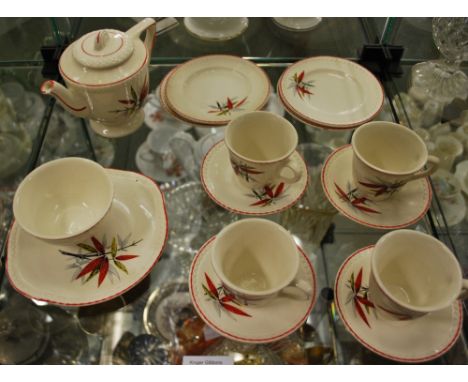 Childrens 15pc 1950's tea set in ceramic.