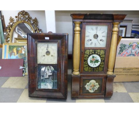 A 19th Century American Seth Thomas 8-day wall clock and one other