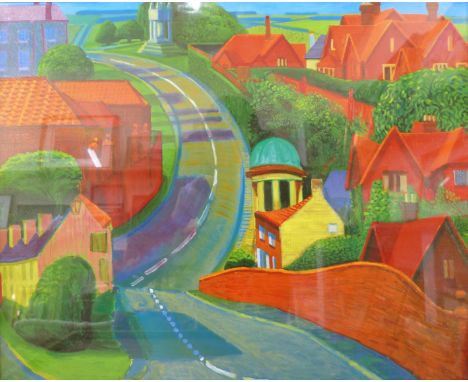 A David Hockney print, The Road To York Through Sledmere, 49 x 61cms, framed