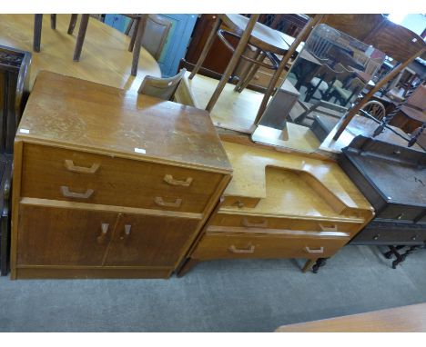 A G-Plan light oak dressing table and matching tallboy