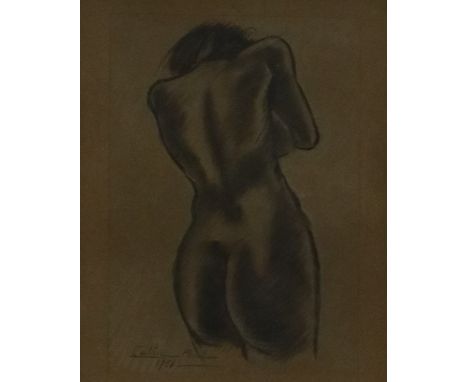 Colin Paul (French 20th Century, 1892-1985), two nude studies, charcoal on paper, signed and dated 1936, framed. Measurements