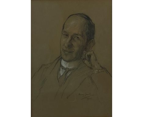 Henry Lamb MC RA (British, 1883-1960), Portrait of a Man, Sketch on paper, signed and dated lower right, mounted and framed. 