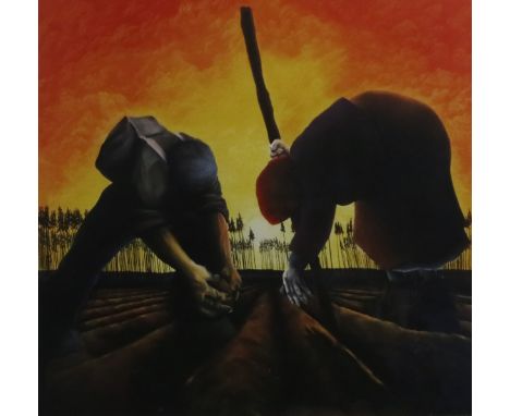 Mackenzie Thorpe, (British Contemporary- Northern School, b.1956), Life in the Land, signed print, 346/850, signed bottom rig