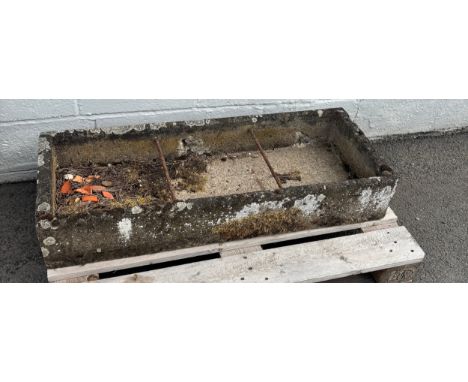 Vintage concrete trough measures approximately  8 inches tall 45 inches wide 18 inches depth