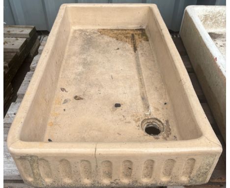 Porcelain small sink, approximate measurements: Height, Width, length 6.5, Width 20 inches, length 36 inches