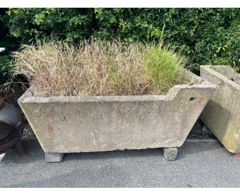 Large over sized concrete garden trough measures approx 22 inches tall by 53 wide and 27 deep