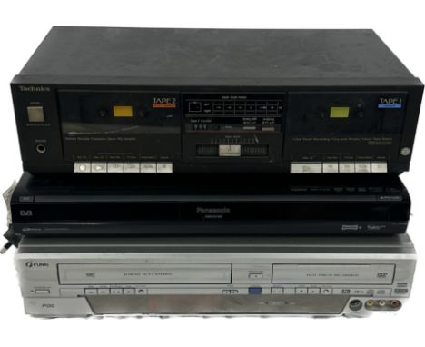 Funai VHS recorder model no DRV-B2737, Panasonic DVD recorder model no DMR/EX769, Technics double cassette deck model no RS/D