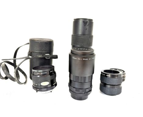 Selection of camera lens and accessories includes Hanimex, Cobra etc