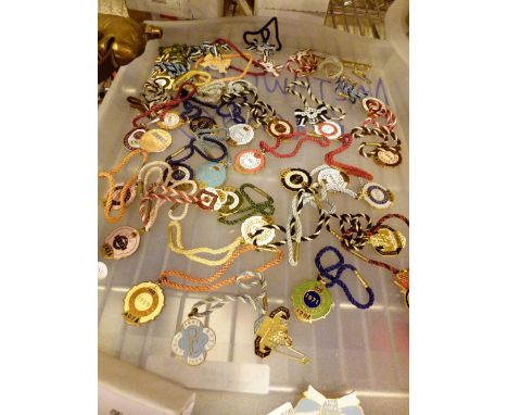 46 race meeting enamel stewards badges from 1951 to 1974 including Hurst Park 1951
