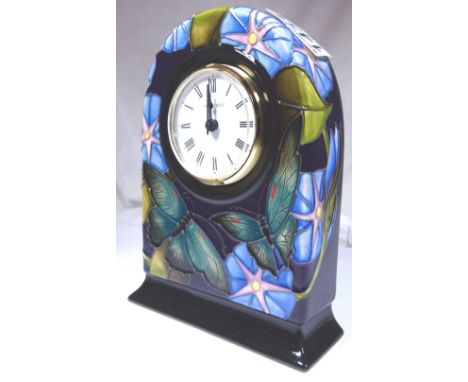 Moorcroft Bellbind and Butterflies clock limited edition of 75, first edition