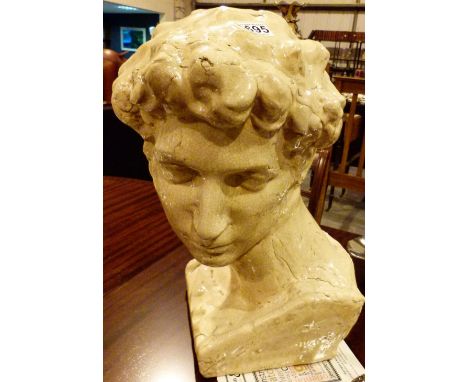 Large ceramic head, H: 46 cm 