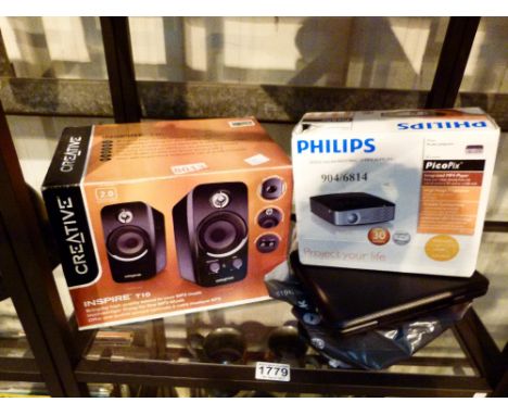 Mixed electrical items including Philips pocket projector