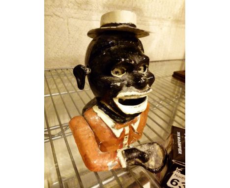 Aluminium vintage money box with hat 