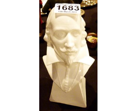 White ceramic Shakespeare bust, H: 19 cm