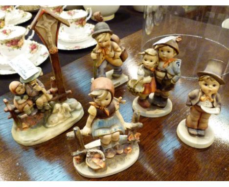 Five mixed Hummel figures
