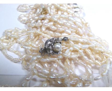 Freshwater seed pearl necklace & bracelet