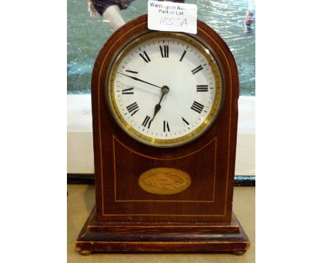 Inlaid walnut mantel clock