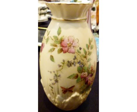 Small Royal Worcester blush ivory vase