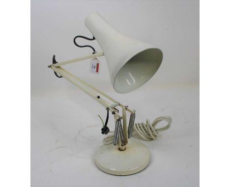 A 20th century white painted metal angle poise desk lamp