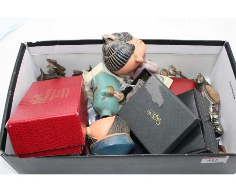A collection of miscellaneous items, to include Chinese composition novelty nodding head figures, Automobile Association car 