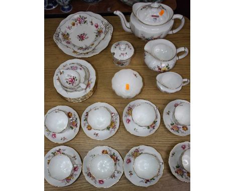 A Royal Crown Derby eight-place setting tea service, in the Derby Posies pattern XL1V