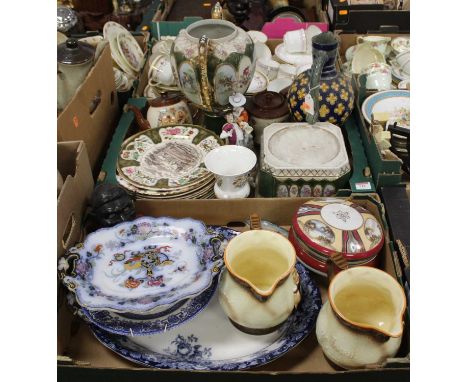 Three boxes of Victorian and later ceramics, to include a Royal Worcester dessert service