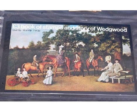 An album of GB stamp books, to include £4 Book of stamps and story of Stanley Gibbons, £3 book of stamps and story of Wedgwoo