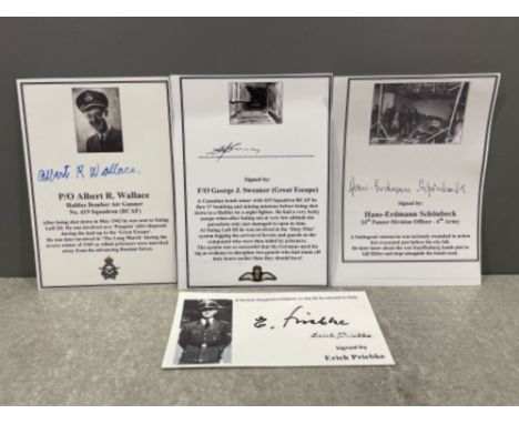 Collection of signed Pictures of German and British Army Veterans of WWII