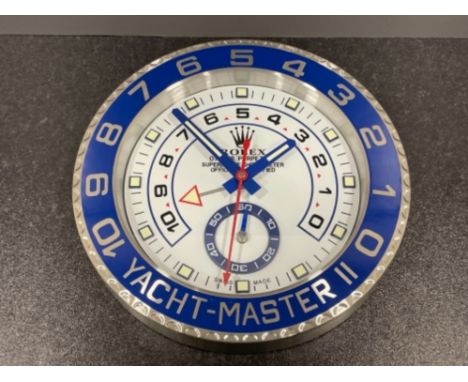 Wall clock in the style of Rolex Yacht-Master II. (34cms)