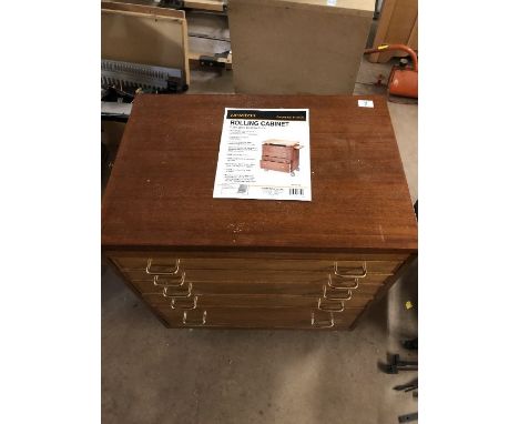 Veritas rolling cabinet of five graduated drawers and collection of tools