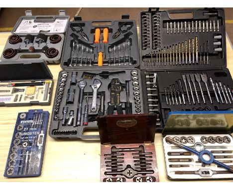 Collection of tools to include tap and die sets