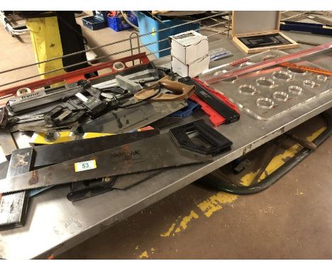 Collection of tools to include hand saws etc